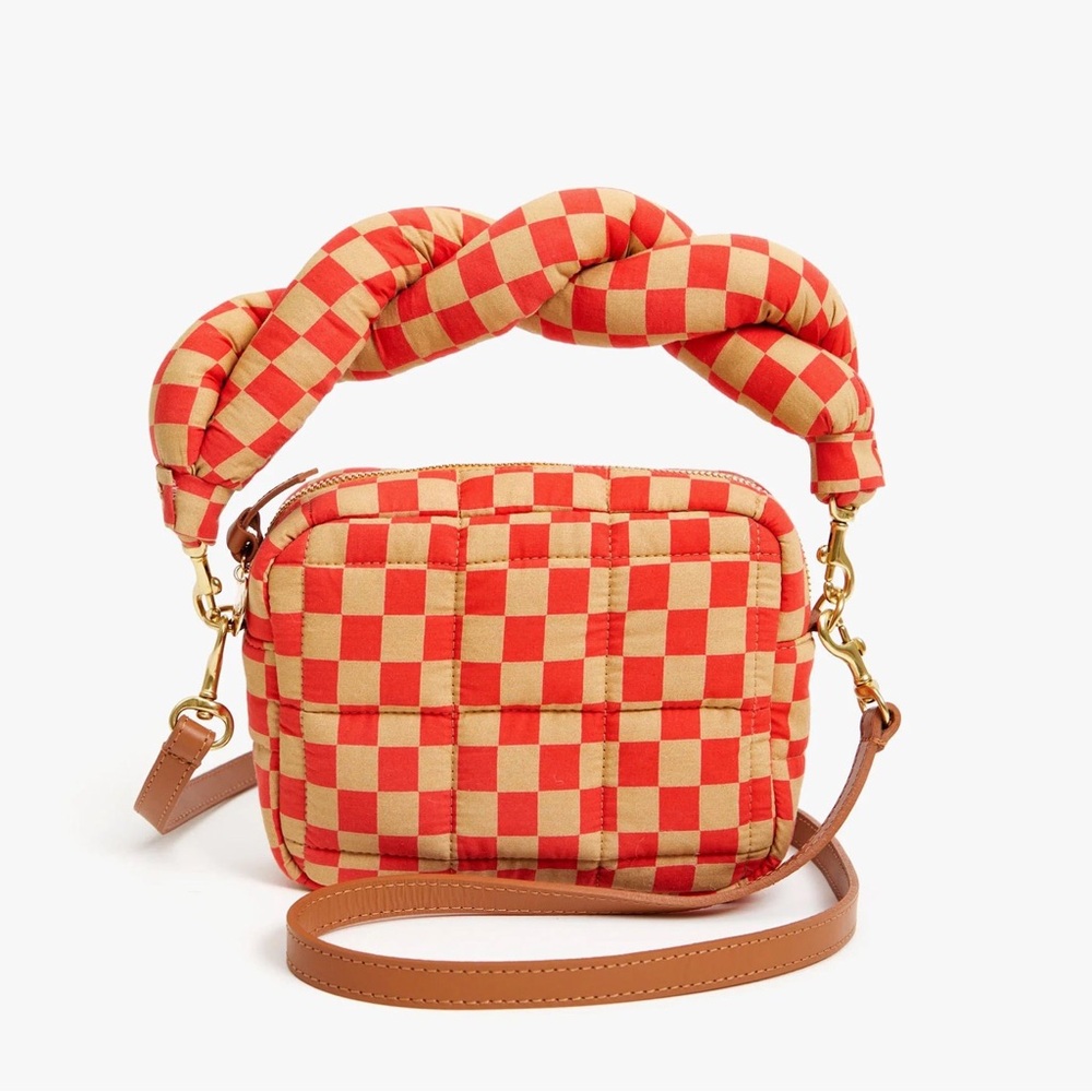 Clare V Twisted Puff Top Handle in Checker Poplin *HANDLE ONLY*